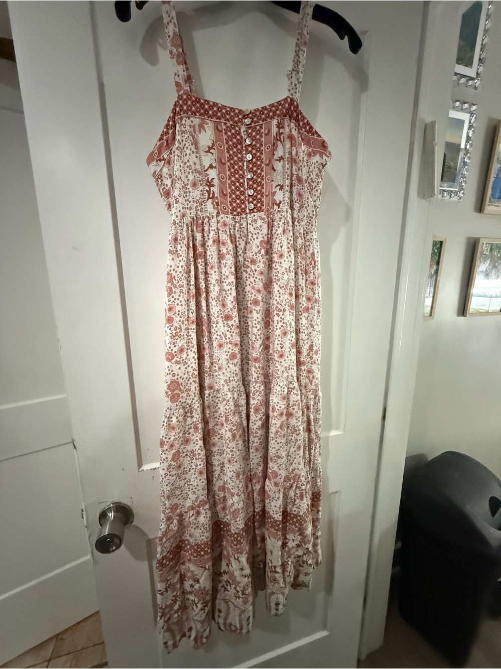 In Bloom Floral Maxi Dress - Rust and Cream